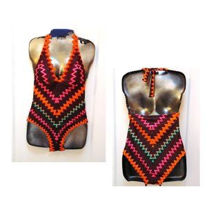One-piece  Chevron Print Swimsuit Bathing Suit
